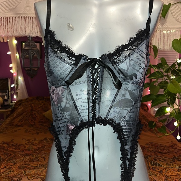 Widow Goth lace up corset Wretched Retelling Bustier Top - Picture 2 of 4